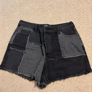 Stylish Black and Gray Patchwork Women's Shorts